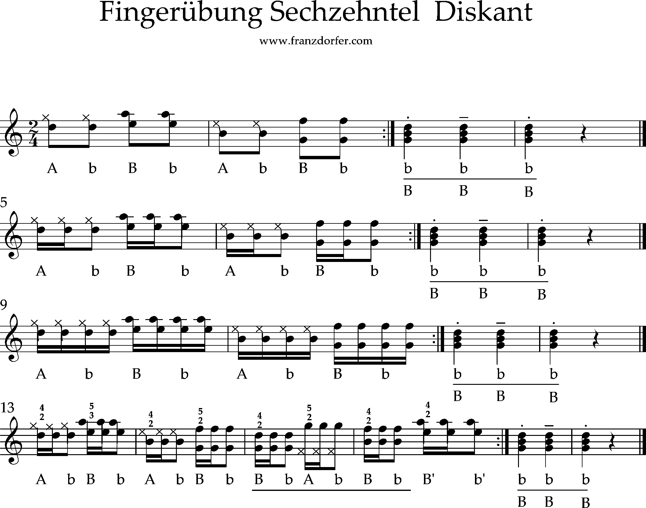 steirische harmonika lernen, Sechzehntel übungen Didkant-01
